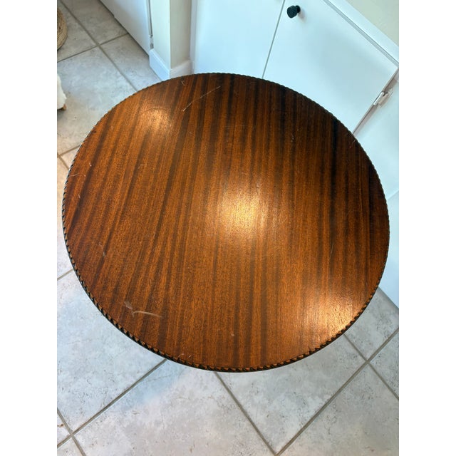 Vintage Hand Carved Tripod Pie Crust Wood Accent Table in the Manner of Chippendale For Sale In Miami - Image 6 of 16