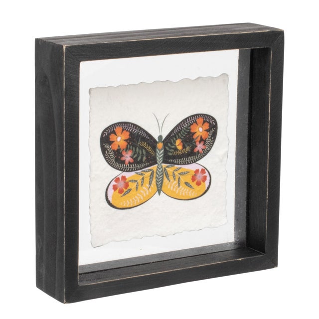 2020s Framed Butterfly Block (Set of 2) For Sale - Image 5 of 5