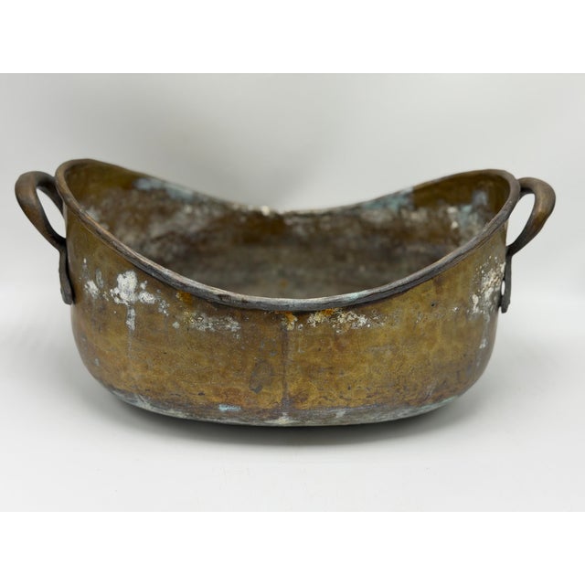 Antique Hammered Brass Cache Pot For Sale In Charleston - Image 6 of 9