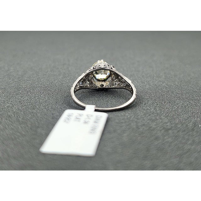 Metal 1.69 Ct Old European Cut Diamond Ring Size 7.5 For Sale - Image 7 of 9