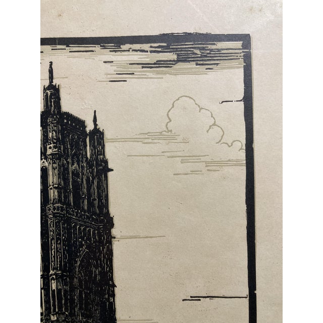 1950s Jean Ferrieu, Rodez Cathedral, 1950s, Paper, Framed For Sale - Image 5 of 14