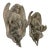 Pair of Vintage Continental Classical Bronze Winged Angel Wall Pockets / Clamshell Holy Water Fonts For Sale