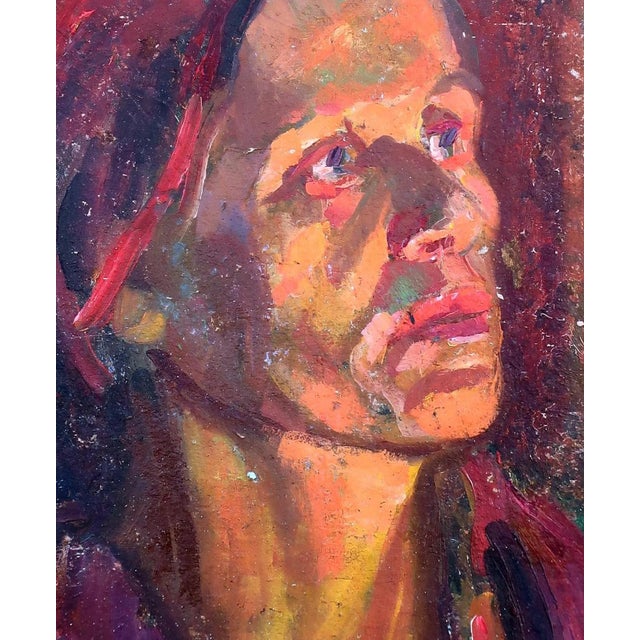 1970s Oil Painting: Ukrainian Grandmother Portrait, Socialist Realism Art For Sale - Image 4 of 6