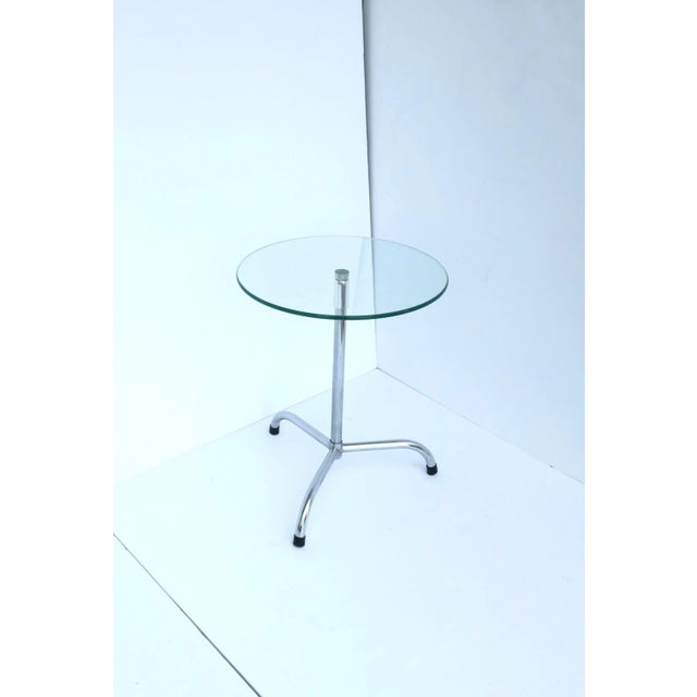 Chrome Glass and Chrome Side Drinks Table, Circa 1970s For Sale - Image 8 of 10