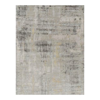 Rug & Kilim’s Oversized Abstract Rug in Silver-Gray and Beige-Brown Patterns 13x17 For Sale