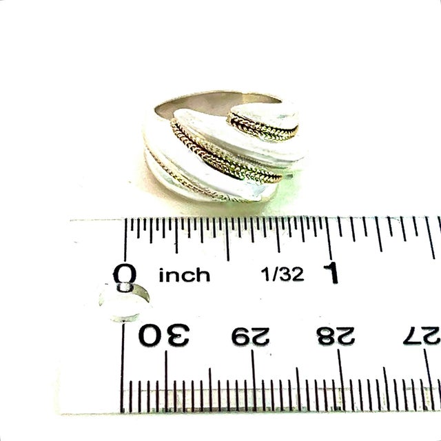 1990s 1990s Tiffany & Co Estate Shrimp Ring Size 5.25 14k Gold + Sterling Silver For Sale - Image 5 of 12