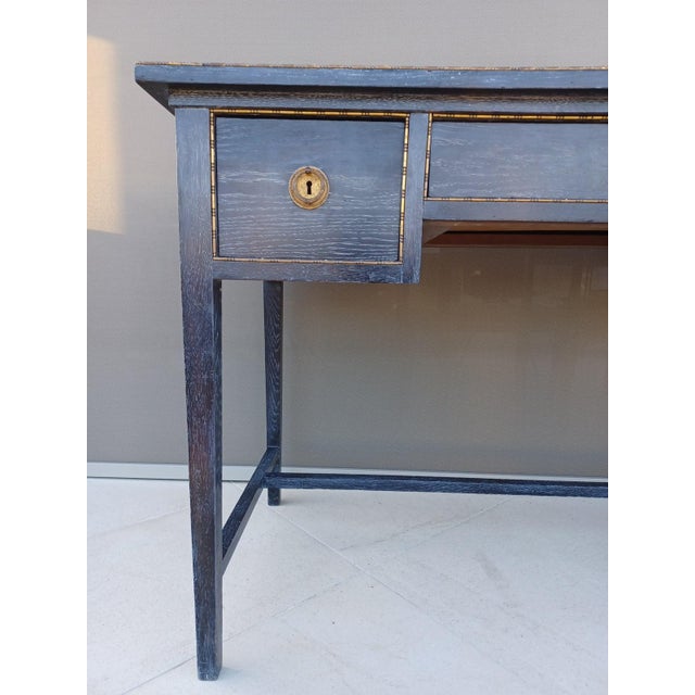 Vienna Secession Limed Oak Writing Desk and Chair, 1905, Set of 2 For Sale - Image 6 of 18