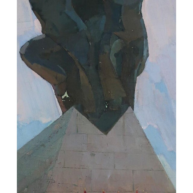 Original Socialist Realism Oil Painting: Ukrainian Artist, Monumental Architecture 120-100 For Sale - Image 4 of 6