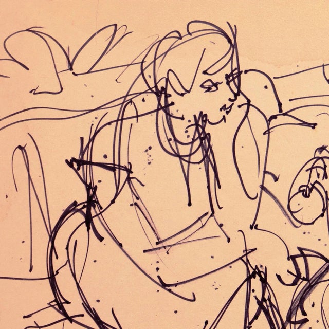 Mid-Century Modern 'Woman Seated' by Victor DI Gesu, Paris, Louvre, Académie Chaumière, California Fauve, Los Angeles County Museum of Art, San Francisco Art Association For Sale - Image 3 of 8