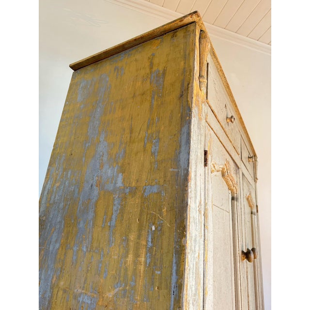 Early 19th Century Primitive Painted Gustavian Buffet For Sale - Image 10 of 12