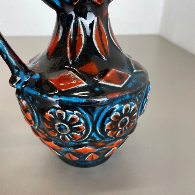 Multi-Color Fat Lava Op Art Pottery Vase from Bay Ceramics Germany, 1960s, Set of 2 For Sale - Image 12 of 17