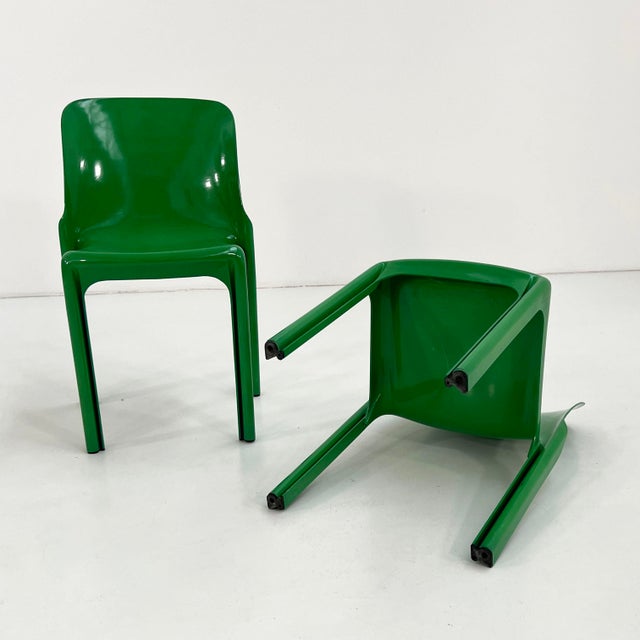 Green Selene Chairs by Vico Magistretti for Artemide, 1970s, Set of 4 For Sale - Image 8 of 12