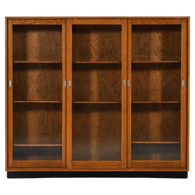 Brown Large Display Cabinet in Pine and Metal, 1940s For Sale - Image 8 of 8