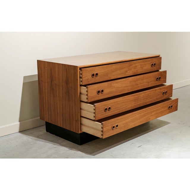 Vintage Four-Drawer Chest in Walnut, 1960 For Sale - Image 4 of 6