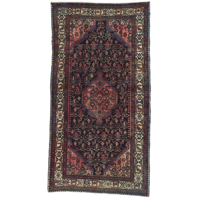 Early 20th Century Antique Persian Hamadan Rug, 04'05 X 08'03 For Sale - Image 9 of 11