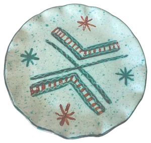Green and Brown Ceramic Dish in the Style of Robert Picault, France, 1960