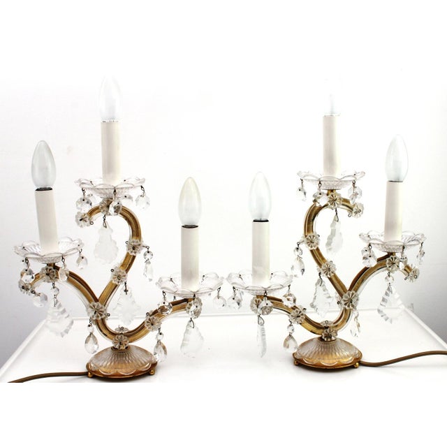 Lead Crystal Table Lamps, Vienna, 1960s, Set of 2 For Sale - Image 4 of 6