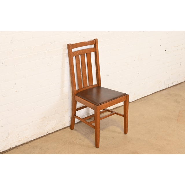 Stickley Brothers Style Antique Mission Oak Arts & Crafts Desk Chair or Side Chair, Circa 1900 For Sale - Image 10 of 10