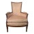 1950's French Bergere Damask Apricot Lounge Chair For Sale