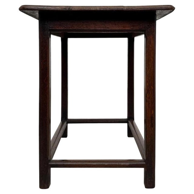 Antique English Oak Side Table For Sale - Image 4 of 10
