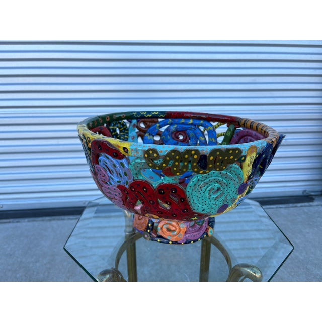 Ceramic Post Modern Glazed Ceramic Bowl For Sale - Image 7 of 18