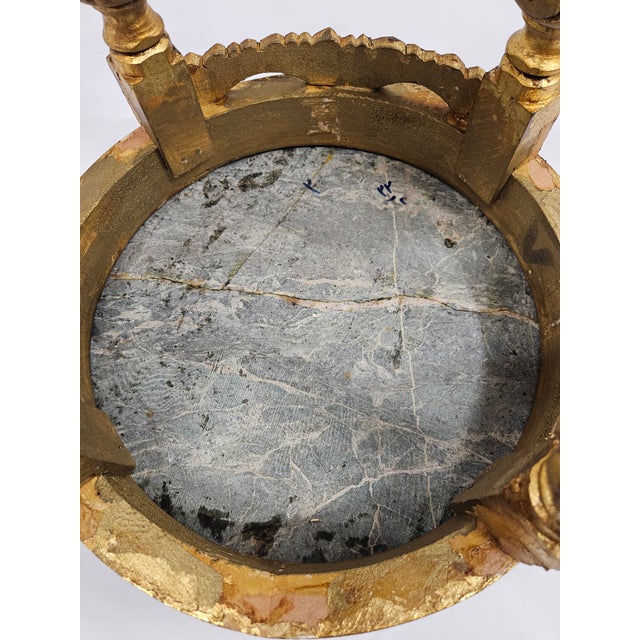 Gilded Baroque Louis XVI Round Side Table For Sale - Image 16 of 16