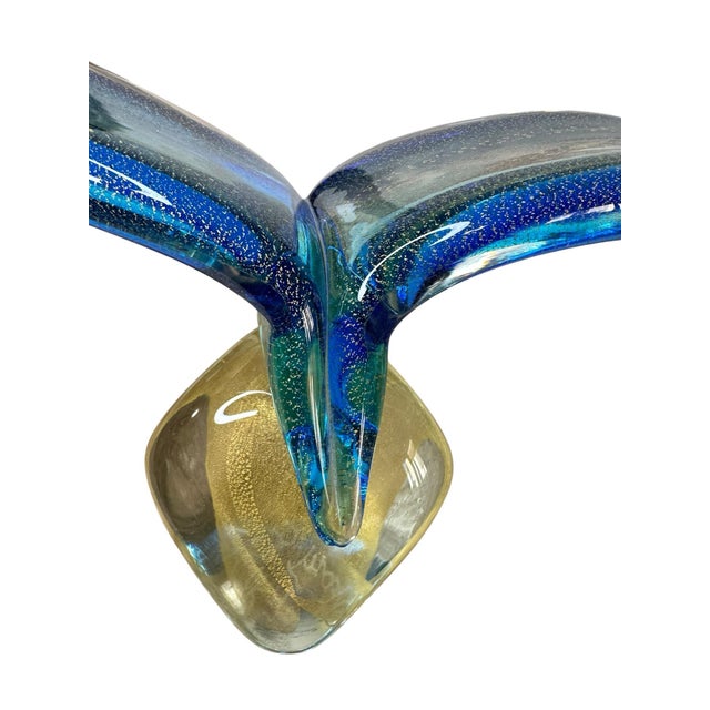 Murano Bird Art Glass Sculpture With Blue & Gold Aventurine by Sandro Frattini, 21/70 For Sale In Las Vegas - Image 6 of 11