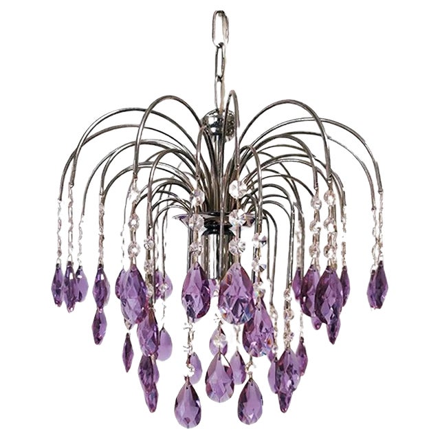Lilac Crystal Chandelier For Sale
