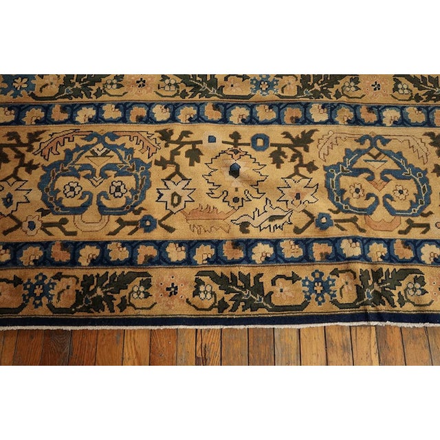 Early 20th Century Excellent Navy Blue With Unique Open Palmettes Design Antique Lahore Rug For Sale - Image 5 of 6