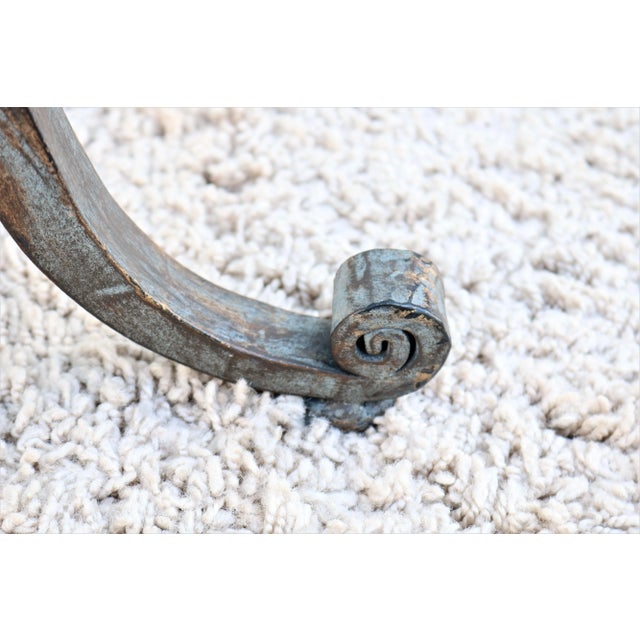 Vintage French Style Wrought Iron and Glass Oval Coffee Table For Sale - Image 12 of 13