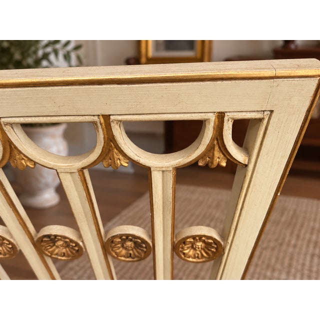 Cream Vintage Baker Furniture Neoclassical Gilt King Headboard For Sale - Image 8 of 9
