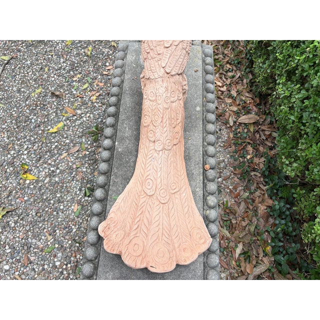 Terra Cotta Vintage Italian Terracotta Peacock Sculpture For Sale - Image 8 of 12