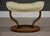 Mid-Century Modern 1990s Ekornes Stressless Off White Cream Leather Teak Ottoman For Sale - Image 3 of 7