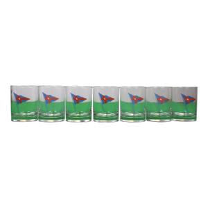 Mid 20th Century New York Yacht Club Old Fashioned Cocktail Glasses- Set of 7