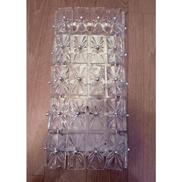 1960s Mid Century Modern Crystal East German DDR Veb Narva Leuchten Wall Lamps - a Pair For Sale - Image 9 of 15