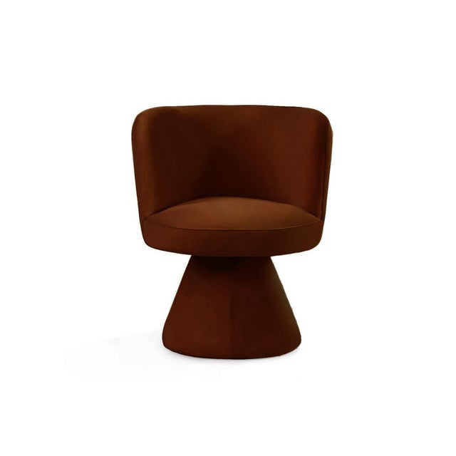Coraje Dining Chair in Brown Velvet from Moanne For Sale - Image 6 of 6