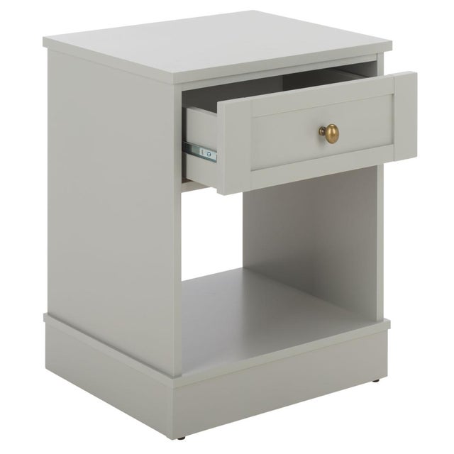 Light Gray Shafa Side Table in Light Grey / Brass For Sale - Image 8 of 10