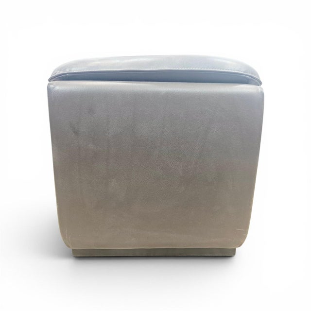 Vintage Swiss Leather Pouf from de Sede, 1970s For Sale - Image 4 of 15