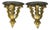 Gilded Acanthus Leaf Demi-Lune Hollywood Regency Wall Shelves, a Pair For Sale