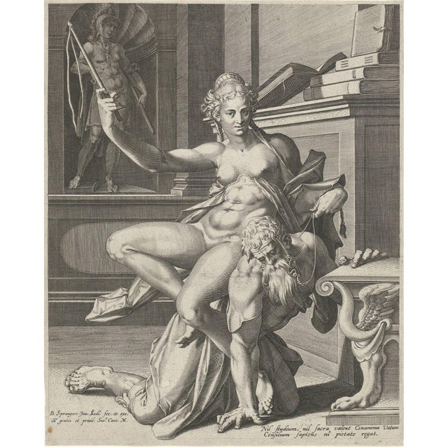 Bartholomäus Spranger, Aristotle & Phyllis, 1500s-1600s, Oil on Canvas For Sale - Image 14 of 16