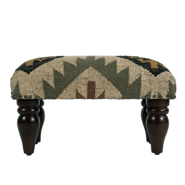 2020s Berino 20 in. W x 11" H Rectangular Upholstered Stool, Mountain Lodge For Sale - Image 5 of 7
