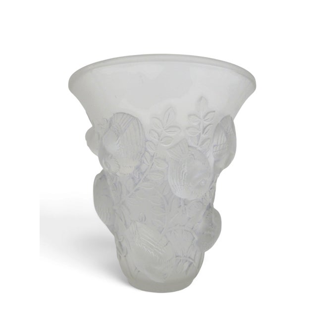 Rene Lalique France St Francois Frosted Crystal Bird Vase For Sale - Image 11 of 18