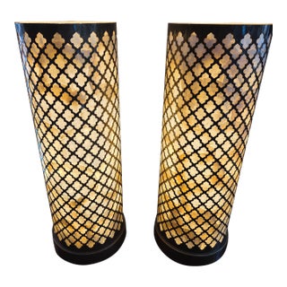 Vintage Capiz Shell Lamps - A Pair For Sale