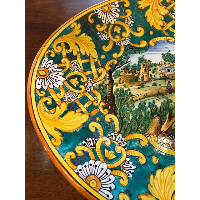 1950s Large Oval Italian Giacomini Ceramic Platter Wall Art For Sale - Image 4 of 8