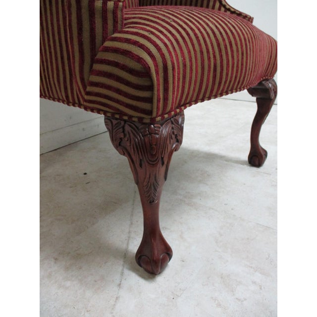 1980s Oskar Huber Fire Side Ball Claw Living Room Armchair Chippendale B For Sale In Philadelphia - Image 6 of 10