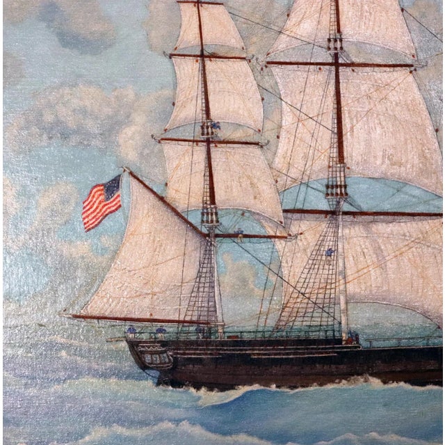 Large Marine Painting of the Frigate Essex by Will B. Robedee For Sale In Philadelphia - Image 6 of 10