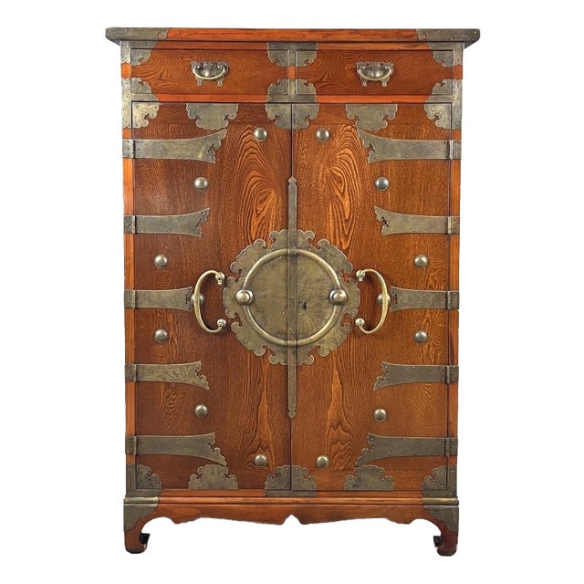 19th Century Tansu Japanese Cabinet in Wood and Brass Fittings For Sale