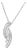 .925 Sterling Silver Diamond Accent Bypass Curve 18" Pendant Necklace For Sale
