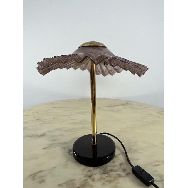 Metal Mid-Century Murano Glass Table Lamp, 1960s For Sale - Image 7 of 15