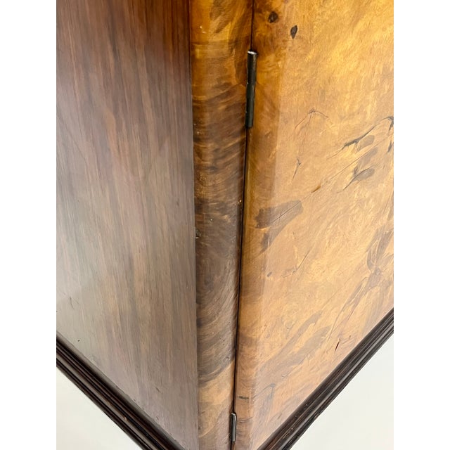 Mid 20th Century English Art Deco Book-Matched Burl Walnut Wardrobe For Sale - Image 10 of 13